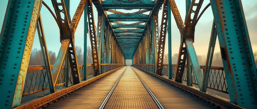 The bridge's metal structure