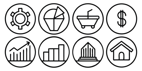 Editable Investment Icons Set – Customizable Line-Based Finance Symbols
