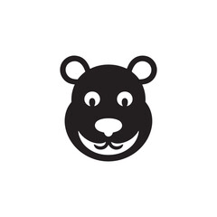 vector illustration of cartoon bear silhouette