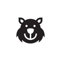 Cute bear head logo silhouette