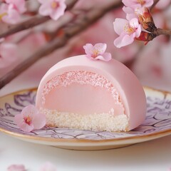 Whimsical Gourmet Sakura Cake: Elegant Pink Floral Spring Dessert Table Photography