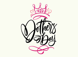 Mothers day lettering with minimalist background vector illustration