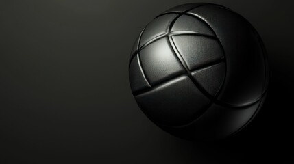 Black Basketball on Dark Background with Dramatic Lighting Effects