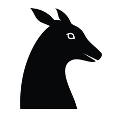 Naklejka premium Black antelope head vector illustration graphic design animal silhouette wildlife nature mammal art