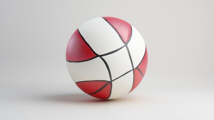 Realistic Basketball on Light Background with Smooth Texture