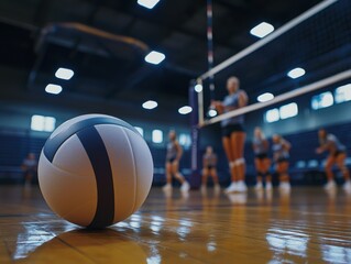 Dynamic Indoor Volleyball Action with Focus on Ball and Players