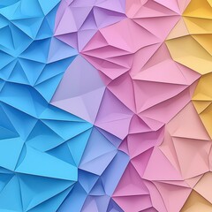 Fototapeta premium Abstract Pastel Geometric Background with Blue Pink and Gold Triangles