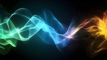 Abstract digital artwork featuring flowing energy in diverse colors