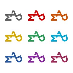 MAD logo icon isolated on white background. Set icons colorful