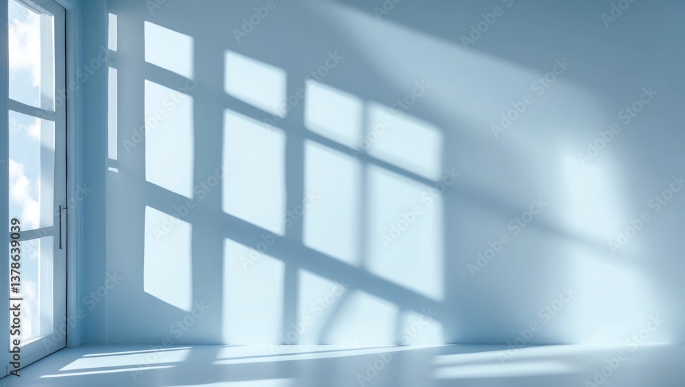 Poster abstract blue background with drop shadow and light. backdrop for product presentation