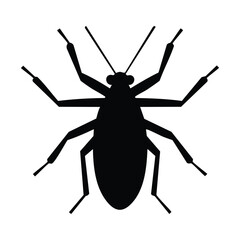 Isolated black silhouette of a bug insect vector illustration pest control design graphic element