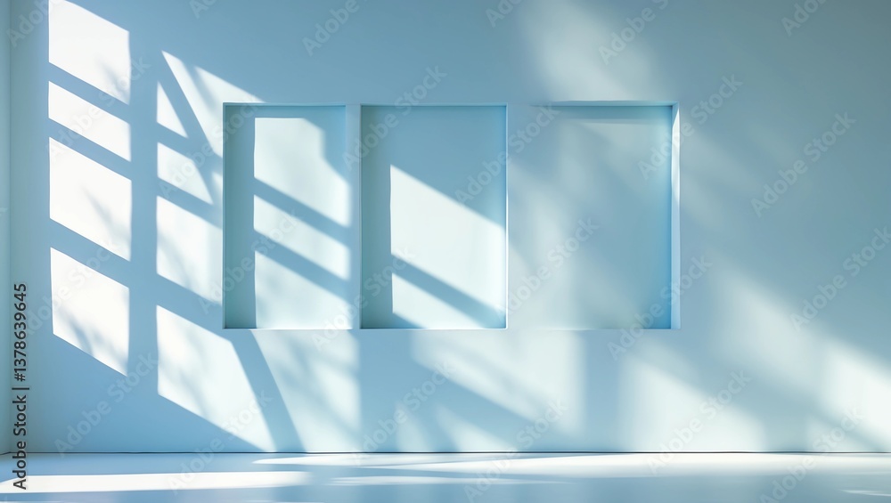 Poster abstract blue background with drop shadow and light. backdrop for product presentation