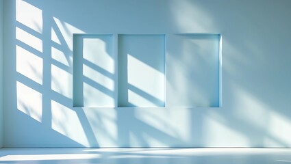 Obraz premium Abstract blue background with drop shadow and light. Backdrop for product presentation 