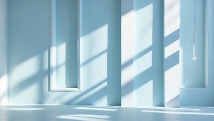 Fototapeta premium Abstract blue background with drop shadow and light. Backdrop for product presentation 