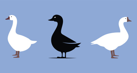 Isolated Goose vector illustration for unique concept design element art