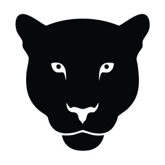 Black panther face vector illustration silhouette wild animal icon graphic design