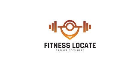 Fitness Locate Gym Logo Template