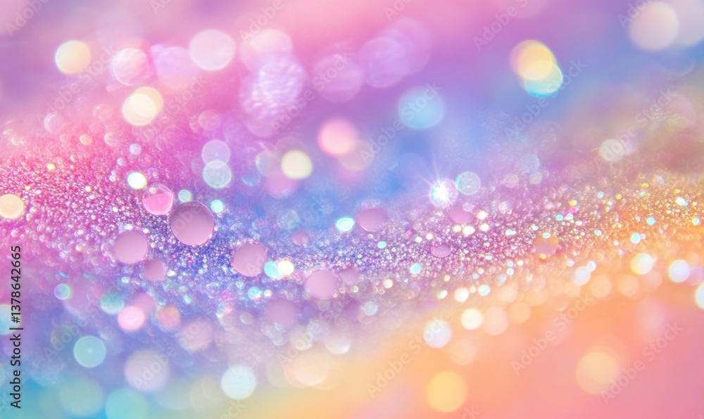Poster abstract rainbow bokeh background with water drops