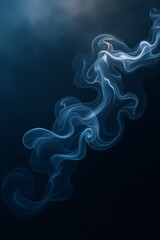 Fototapeta premium An abstract phone wallpaper showcasing swirling, ethereal smoke in deep blacks and electric blues with subtle gold accents, creating a mysterious and elegant atmosphere