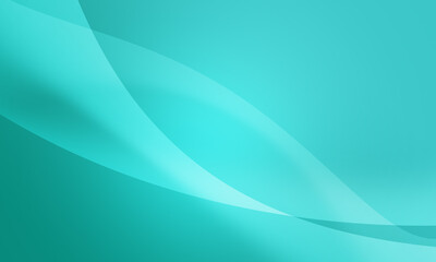 green turquoise smooth lines wave curve on soft gradient abstract background