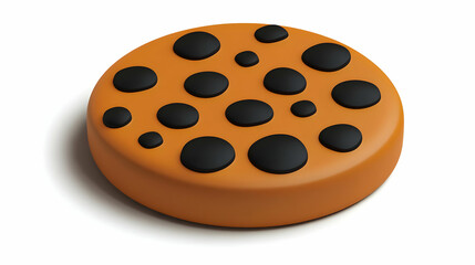 Fototapeta premium Chocolate Chip Cookie Isolated on White Background A Delicious Baked Treat with Brown Dough and Chocolate Chunks for Snack or Dessert