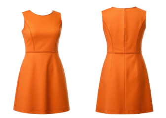 vibrant orange dress mockup showcasing sleek design perfect for various occasions. This stylish piece highlights elegance and modernity