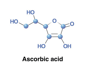 Ascorbic Acid Vector Structure. Hexuronic Acid Organic Compound With formula C6H8O6