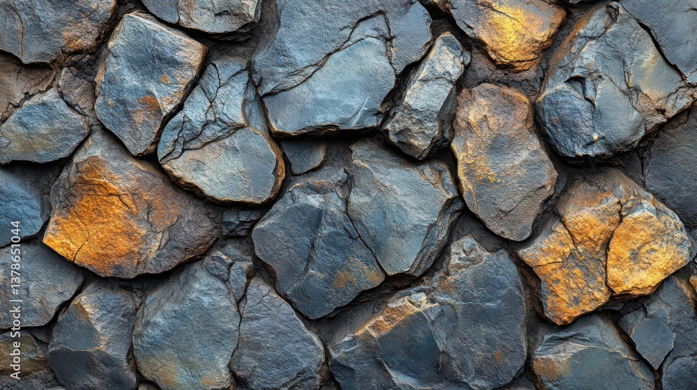 Poster textured rock wall displaying natural stone with unique patterns and colors
