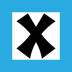 cross icon in white box