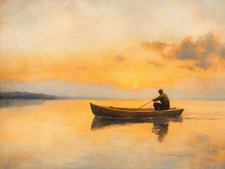 A fisherman battling strong waves as he steers his boat back to shore with his catch