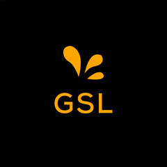 GSL Creative Unique Modern Letter Logo Design. ON BLACK BACKGROUND 

