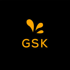 GSK Creative Unique Modern Letter Logo Design. ON BLACK BACKGROUND 

