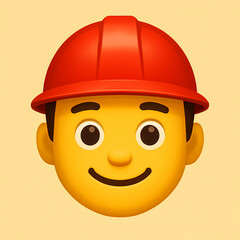 Flat Emoji Collection Featuring Construction Worker, Cruise Ship, Cute Bat, and Bicyclist in Minimal Style
