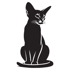Modern Abyssinian silhouette, a sleek artistic rendering - Abyssinian illustration - Abyssinian vector - cat silhouette


