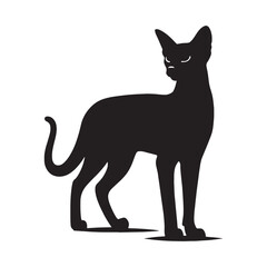Iconic Abyssinian silhouette, the perfect feline representation - Abyssinian illustration - Abyssinian vector - cat silhouette

