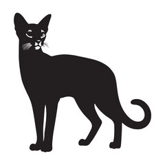 Mystical Abyssinian silhouette, reflecting the enigma of the breed - Abyssinian illustration - Abyssinian vector - cat silhouette

