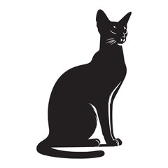 Majestic Abyssinian silhouette, embodying agility and beauty - Abyssinian illustration - Abyssinian vector - cat silhouette

