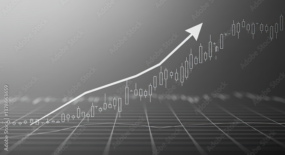 Poster a high-resolution, minimalist background featuring a sleek investment growth chart with thin, clean 