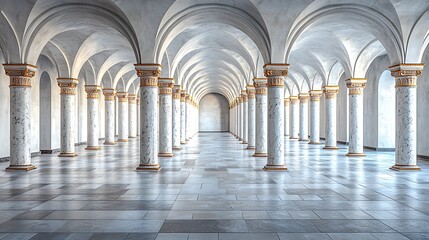Obraz premium Elegant Classical Hallway with Columns and Arches