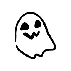 Creepy Halloween ghost cartoon vector icon
