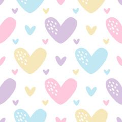 Love hand drawn seamless pattern design for print on fabric and other uses
