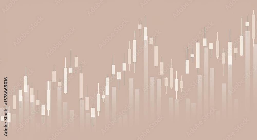 Poster a seamless financial background featuring an abstract representation of a candlestick chart with fai