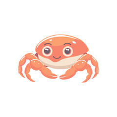 Cute cartoon crab character radiating joy and fun