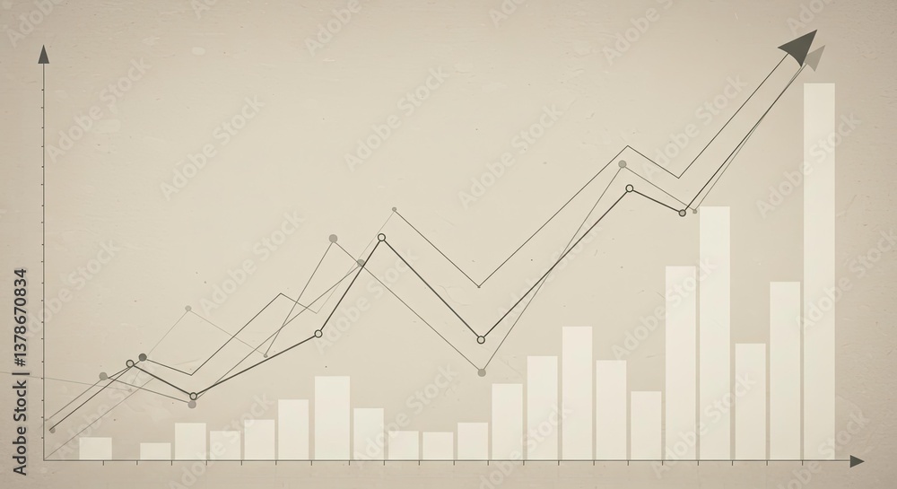 Poster a unique financial background featuring transparent wireframe-style graphs overlapping against a sof