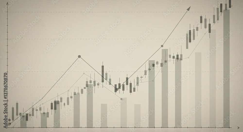 Poster a unique financial background featuring transparent wireframe-style graphs overlapping against a sof