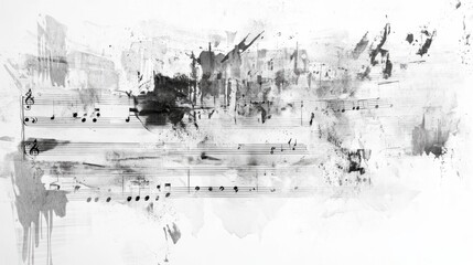 Fototapeta premium Watercolor background with music notes