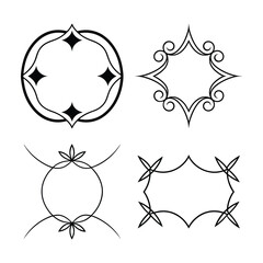 Fototapeta premium Vintage vector set of floral ornament design elements and frames
