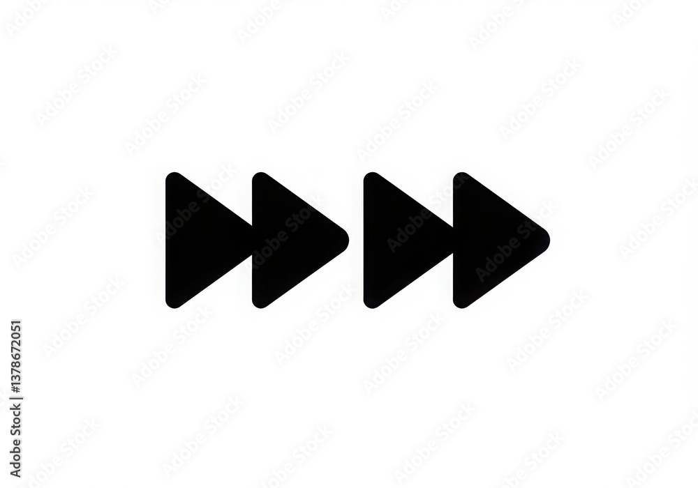 Poster three black forward arrows aligned horizontally on a white background in simple graphic style