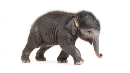 Fototapeta premium Playful baby elephant in a studio environment animal portrait close-up view wildlife concept