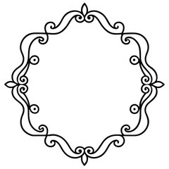 Ornate Black with Swirls and Flourishes Isolated on Transparent Backdrop